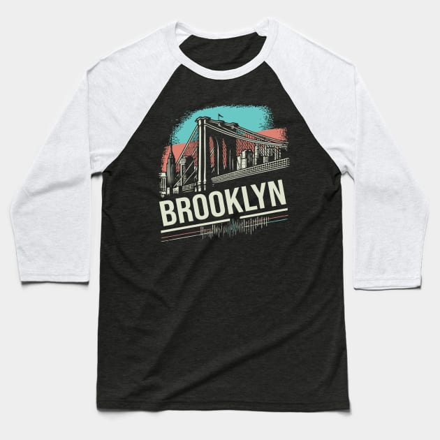 Brooklyn Vintage Design Baseball T-Shirt by Trendsdk